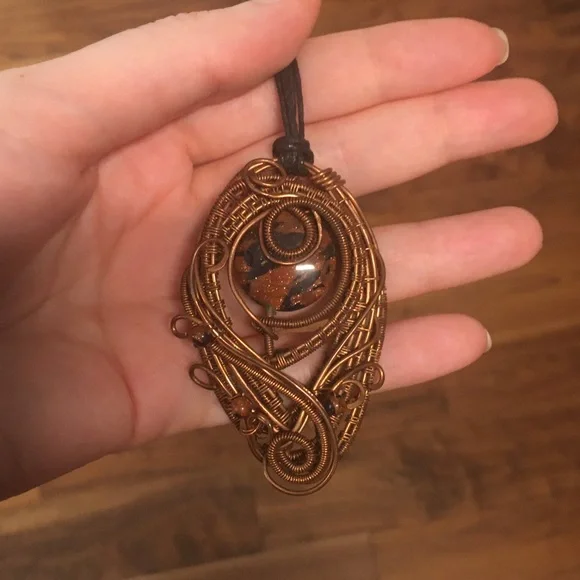 Wire wrap copper necklace - Picture 4 of 7